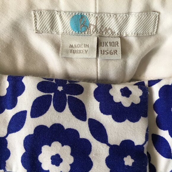 BODEN Blue White Floral Print Slit Hem Dress Pant - Picture 2 of 9